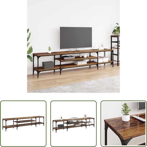Meuble tv rustique - Meuble TV Bois Ancien 201 x 35 x 45 cm Bois d'ingénierie et fer (1/5)
