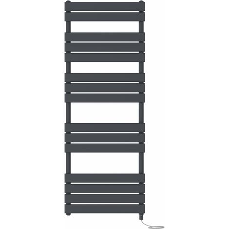 Prefilled Electric Heated Towel Rail Radiator Flat Panel Warmer Ladder 1600x600mm Anthracite (1/5)