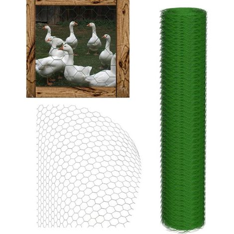 Metallgitter - DAYPLUS - Sechseckig - PVC-beschichtet - 1 m x 25 m - Maschen 25 mm