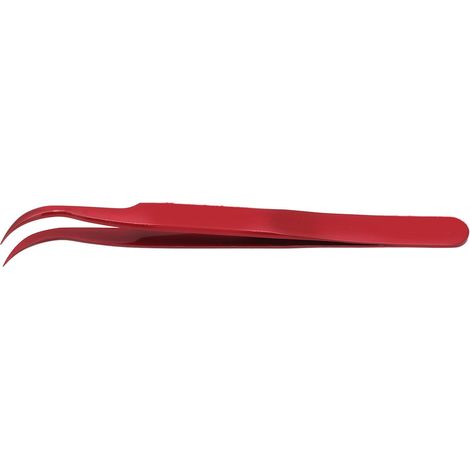 Tweezers Aluminium Alloy Curved Tip Antimagnetic Tool for Electronic Repair Maintenance Red
