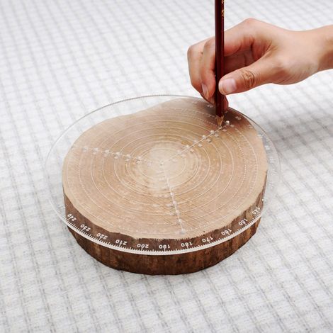 Compas en acrylique transparent pour trouver le centre d'un cercle en menuiserie (1/5)