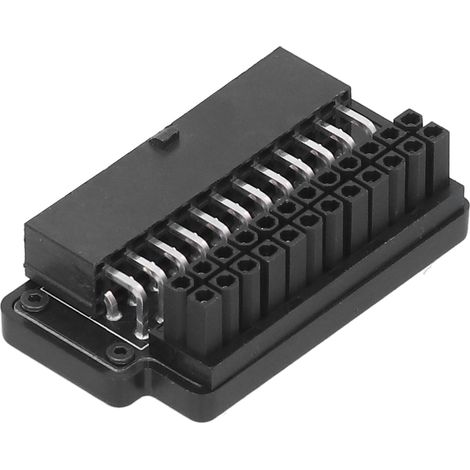 Adaptateur d'alimentation PC 24 broches ATX à angle droit 90°, femelle-mâle, avec boîtier ABS (1/5)