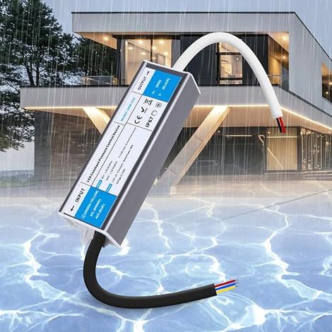 LED Transformateur 220V 12V 24W 2A Extérieur Etanche, Alimentation Driver Ultra Fin LEDs Transfo à Découpage Convertisseur De Tension AC à DC Pour (1/3)