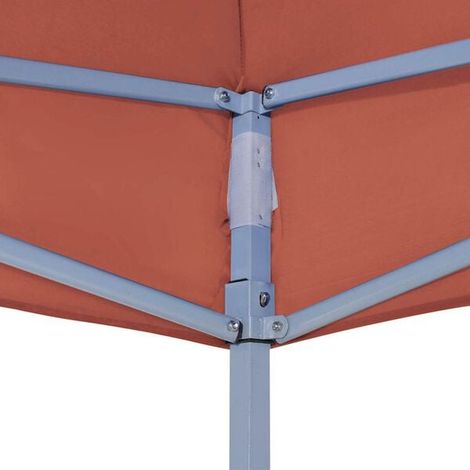 Tente de réception terre cuite 3 x 3 m – Chapiteau d'événement pour jardin, fête, terrasse et extérieur (1/5)