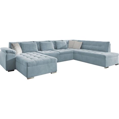 Sofá rinconero Comfivo Gemma II, Uttario Velvet 2960 + Senegal 818, Función de descanso, 348x205x76cm, 0 (1/5)