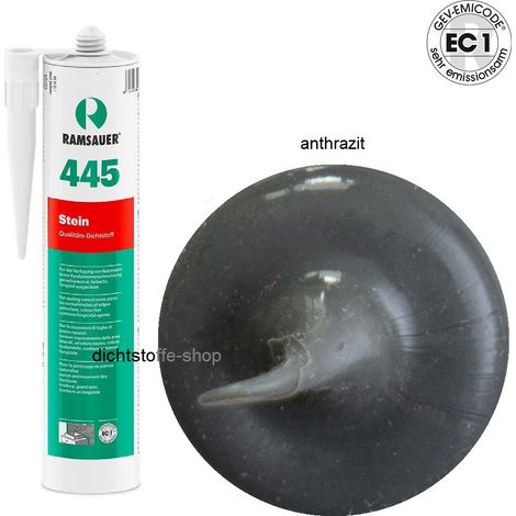 Ramsauer 445 Stein 1K Silikon Dichtstoff 310ml Kartusche anthrazit (1/5)