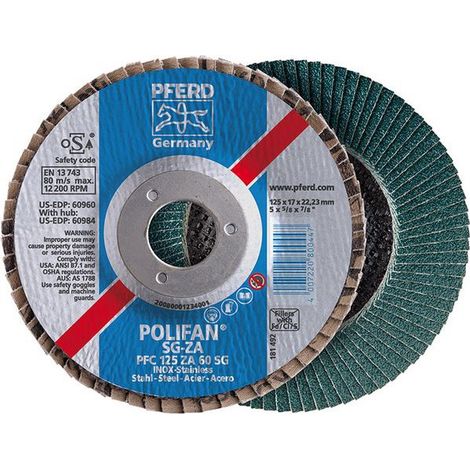 Molatura Fra 125 Mm (12 200 Giri / Min), Polifan® Sg-Za, Ricurvo, Gola: 60