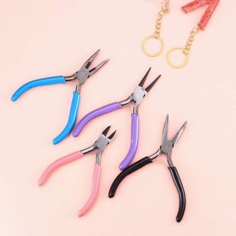 Pince À Bijoux - Acier Inoxydable Anti-Rouille - Pour Fabrication Et Réparation De Bijoux - Lot De 4 Avec Ouvre-Anneau (1/2)