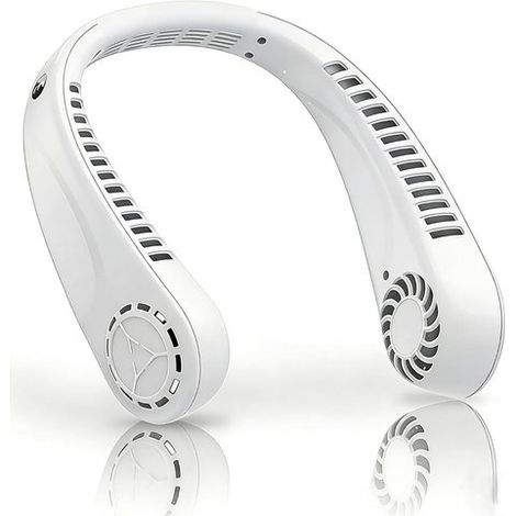 Ventilador de cuello portátil,recargable por USB,con flujo de aire de 360° y 5 velocidades,ideal para la oficina (1/5)