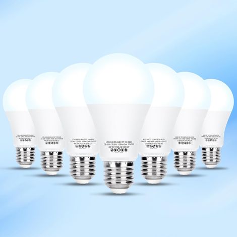 Ampoule LED A60 E27 Blanc Froid 6500K - Ampoules Globe A60 de 10W - 1600 lumens - IRC ≥ 80 - Non dimmable - Lot de 7 (1/5)