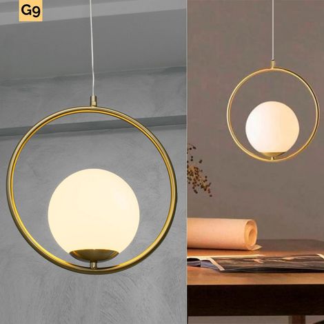 Suspension LED abat-jour sphérique idéale comme lampe de table dans la cuisine le salon et salle à manger. G9 (1/4)