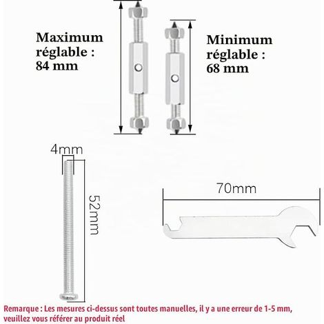 Kit Tige Support Vis Boîtier Type 86 Outil de Réparation Boîte Murale Interrupteur avec Clé Métal (1/3)