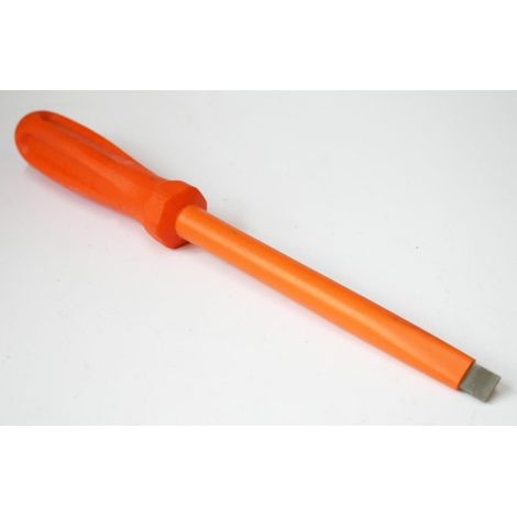 Tournevis plat 10x150mm isolé 1000V lame acier chromé manche orange pour vis tête fendue DERANCOURT