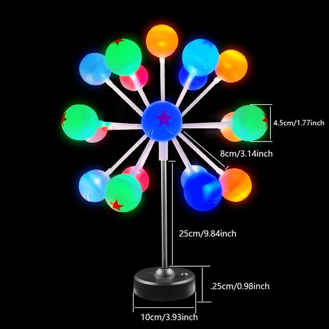 Dekorative LED-Lichterkette mit Fernbedienung (11 bunte Kugeln, Modelle 1-5) [Fernbedienung inklusive] (1/5)