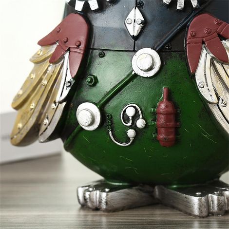Tirelire hibou mécanique rétro punk, statuette décorative en forme d'animal mignon, figurine pour économiser de l'argent, ornement pour la maison (1/5)