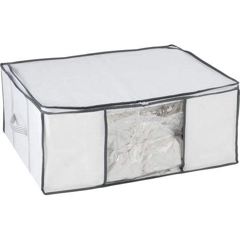 Wenko Caja de almacenamiento blanco gris 65x50x27 cm