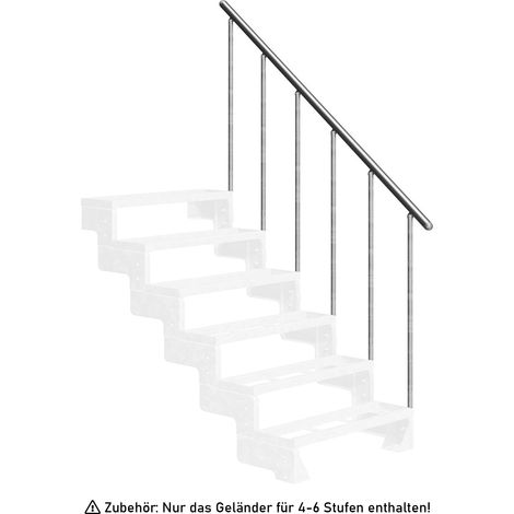Dolle Steiggeländerset variables Systemgeländer 6 Stufen für Aussentreppe Gardentop