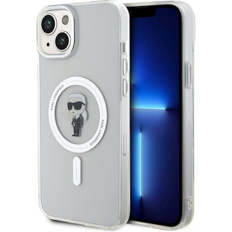 Karl Lagerfeld KLHMP15MHFCKNOT Custodia rigida trasparente per iPhone 15 Plus / 14 Plus 6.7" IML Ikonik MagSafe (1/5)