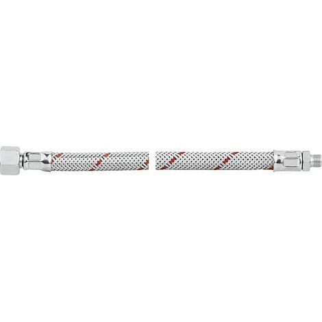 Flexible de bruleur fioul avec ecrou-raccord 3/8" et nipple filete cylindrique 1/8" 750 mm"