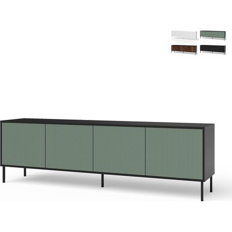 Anrichte Küche modernes 4-türiges Buffet mit Metallbeinen Budapest CA - Dunkel Grün