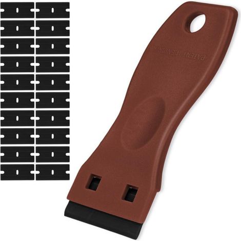 Set de grattoirs en céramique avec 20 lames en plastique, rouge foncé