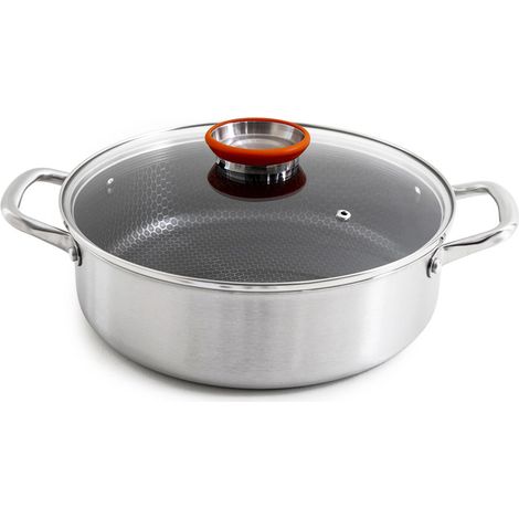 LAGUIOLE CUISSON - Sautoir 32cm triplex avec couvercle - "BlackSteel"