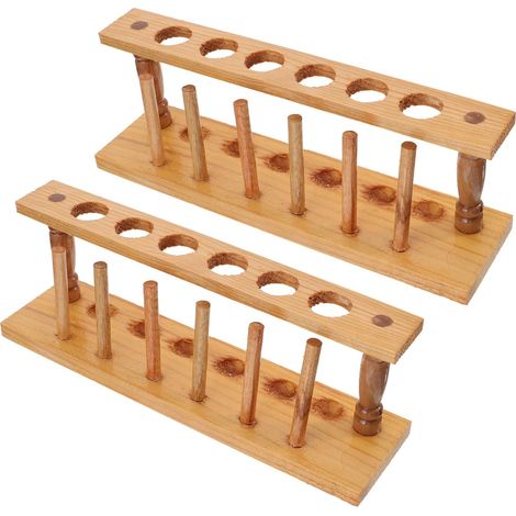 Support Facile Tubes Bois, 2 à pour Pièces Trous 6 Essai en Léger et à Transporter, Recherche Scientifique en Laboratoire (1/5)