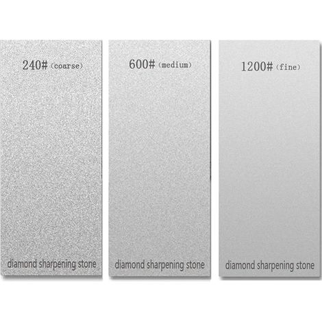 3-teilige einseitige Diamant-Schärfscheibe mit rutschfester Silikonbasis, geeignet für Messer und Meißel (240 + 600 + 1200). (1/5)