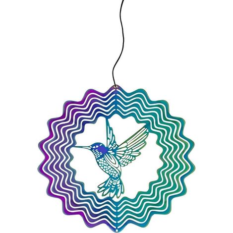 3er Set Windspiel Kolibri 100mm Edelstahl, 3D Deko Garten & Balkon