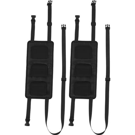 Ensemble de 2 supports pour cannes à pêche, rangement pour voiture, sangle auto-agrippante, ceinture de fixation réglable, noir