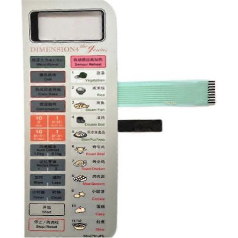Panneau de commande à membrane de remplacement pour clavier tactile de micro-ondes Panasonic NN-C781JFS ( ) (1/3)