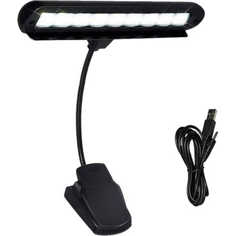 Light Stand, 1 Piece, Fully Adjustable Clip Lamp, 9 LEDs, Office, Dorm, Piano, Orchestra with Power Cord (No Batteries), Craft Table Lamps