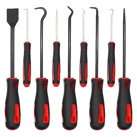 9 Pieces Oil Seal Hooks, Set and Precision Mechanical Screwdriver, O-Ring Removal Tool Extractor Hook for Automotive Electronic Tools -