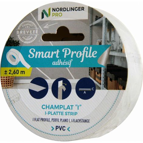 Nordlinger – Profilé adhésif plat PVC blanc 260cm – Largeur 30mm – Protection contre chocs et éraflures – Installation facile (1/5)