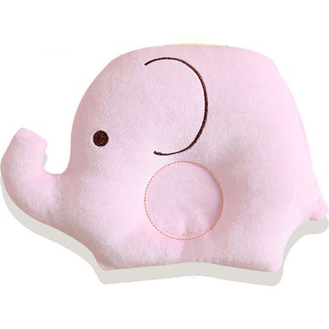 Coussin de sommeil bébé doux en coton, motif animal cartoon élastique portable, oreiller d'allaitement pour nourrissons de 0 à 1 an rose (1/5)