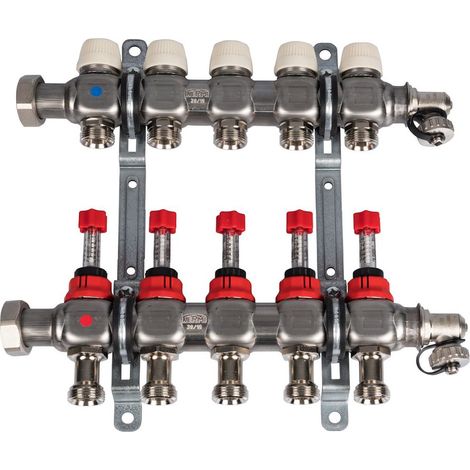 Kermi x-net Verteiler 1'' Komfort-3 für 3 Kreise, Baulänge 220 mm, SFVT0301000
