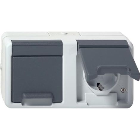 GIRA 478130 PRISE 2F GR AP KLAPPD IP44