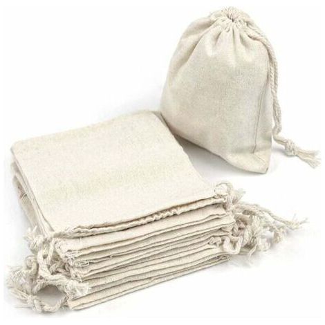 Lot de 50 sacs en coton avec cordon réglable, sac cadeau, sacs en tissu pour travaux manuels, sac en tissu pour matériel de peinture, sac d'anniversaire