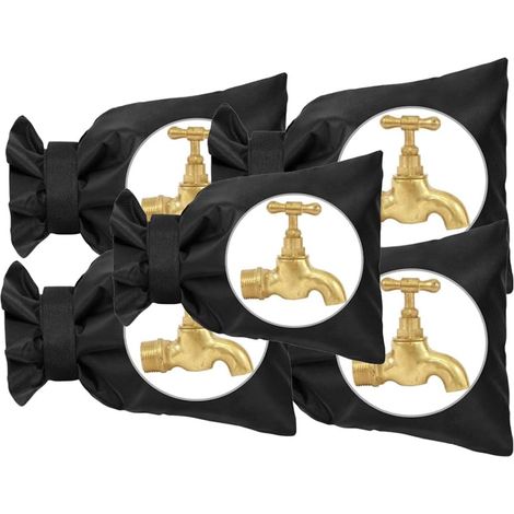 5 Pièces Housse de Robinet pour L'extérieur, Couvercle Antigel pour Robinet, Housse de Robinet de Jardin Imperméable, Couvercle Antigel pour Robinet D'Hiver, pour Outdoor Faucet (Noir) (1/5)