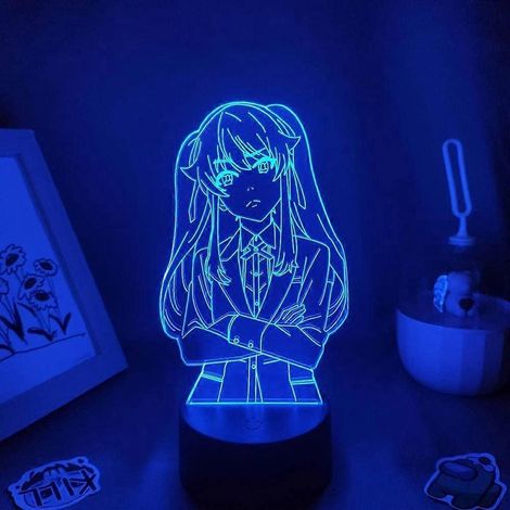 SCSYV Veilleuse 3D Illusion Décoration Anime Japonais LED Kakegurui Figurine Anime Meari Saotome Veilleuse Néon LED RGB Cadeau Manga pour Amis 3D Lava L (1/5)