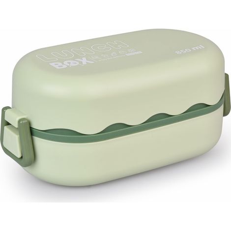 Lunch Box Bento Enfant Adulte 850ml, Boîte Repas Double Face 3 Compartiments, Sans Fuite Micro-ondes Lave-vaisselle, Couverts Inclus - École/Pique-nique/Bureau (1/5)