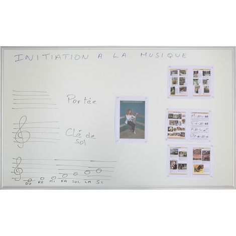 PROVOST - Tableau blanc magnétique aluminium anodisé - Surface laquée blanche