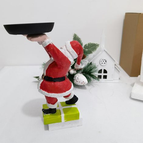 Présentoir à friandises de Noël en forme de bonhomme de neige, avec plateau et bol à fruits, en résine, pour ranger les aliments et collations lors de fêtes à la maison. (1/5)