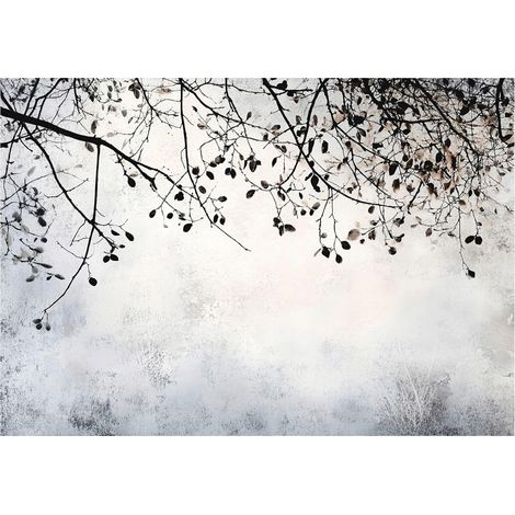 Papier peint branches sur fond de ciel bleu décoration murale – 350 x 250 cm Wallarena (1/4)
