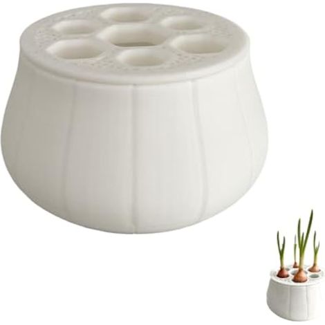 Kit de culture hydroponique pour oignons, plantes aromatiques d'intérieur pour oignons, légumes verts, système de jardinage sans sol avec réservoir d'eau, décoration moderne, rose, noir, blanc, 7,2 cm (1/4)