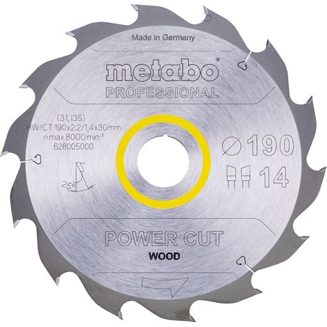 METABO HW Kreissägeblatt 190x30 14 WZ
