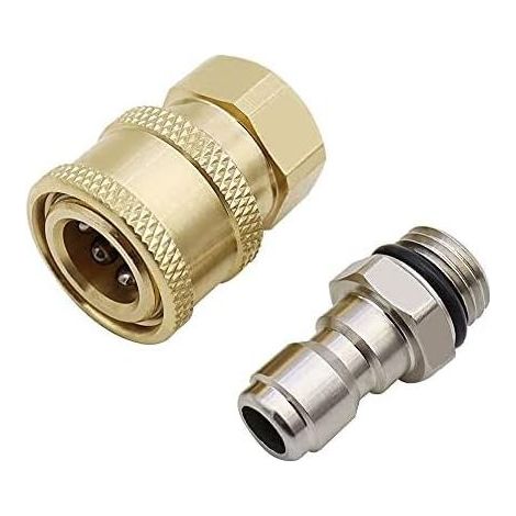 Raccord rapide 1/4'' pour nettoyeur haute pression, adaptateur en laiton, coupleurs pour nettoyeur haute pression, pour pistolet à eau haute pression (1/5)