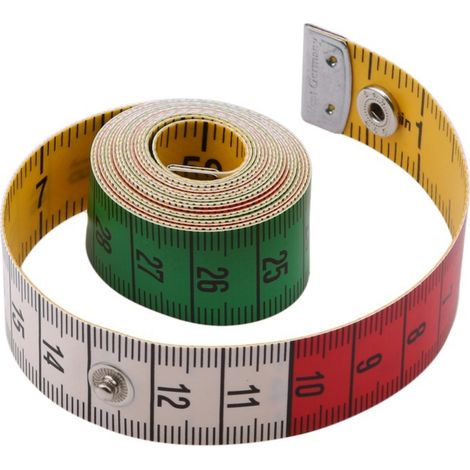 Lot de 2 mètres ruban souples de 150 cm (60 pouces) pour couturière, règle à tissu, couleur (1/5)
