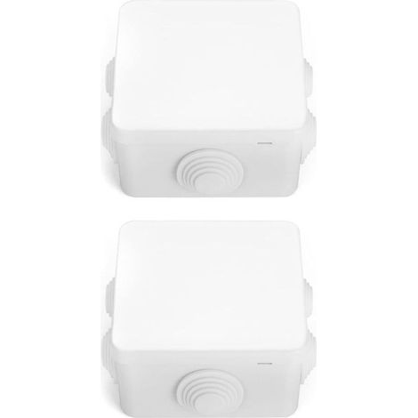 Lot de 2 Boite de derivation, IP65 en plastique ABS, etanche exterieur, Blanc, 85 x 85 x 50 mm (1/5)