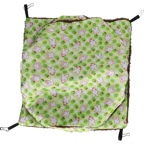 Hamac triple couche pour petit animal, cage pour hamster, lit suspendu chaud et doux, 23 x 23 cm, verte, dense et précise (1/5)